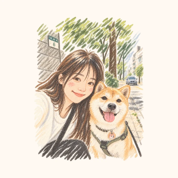 蠟筆風：同一張照片畫成蠟筆插畫