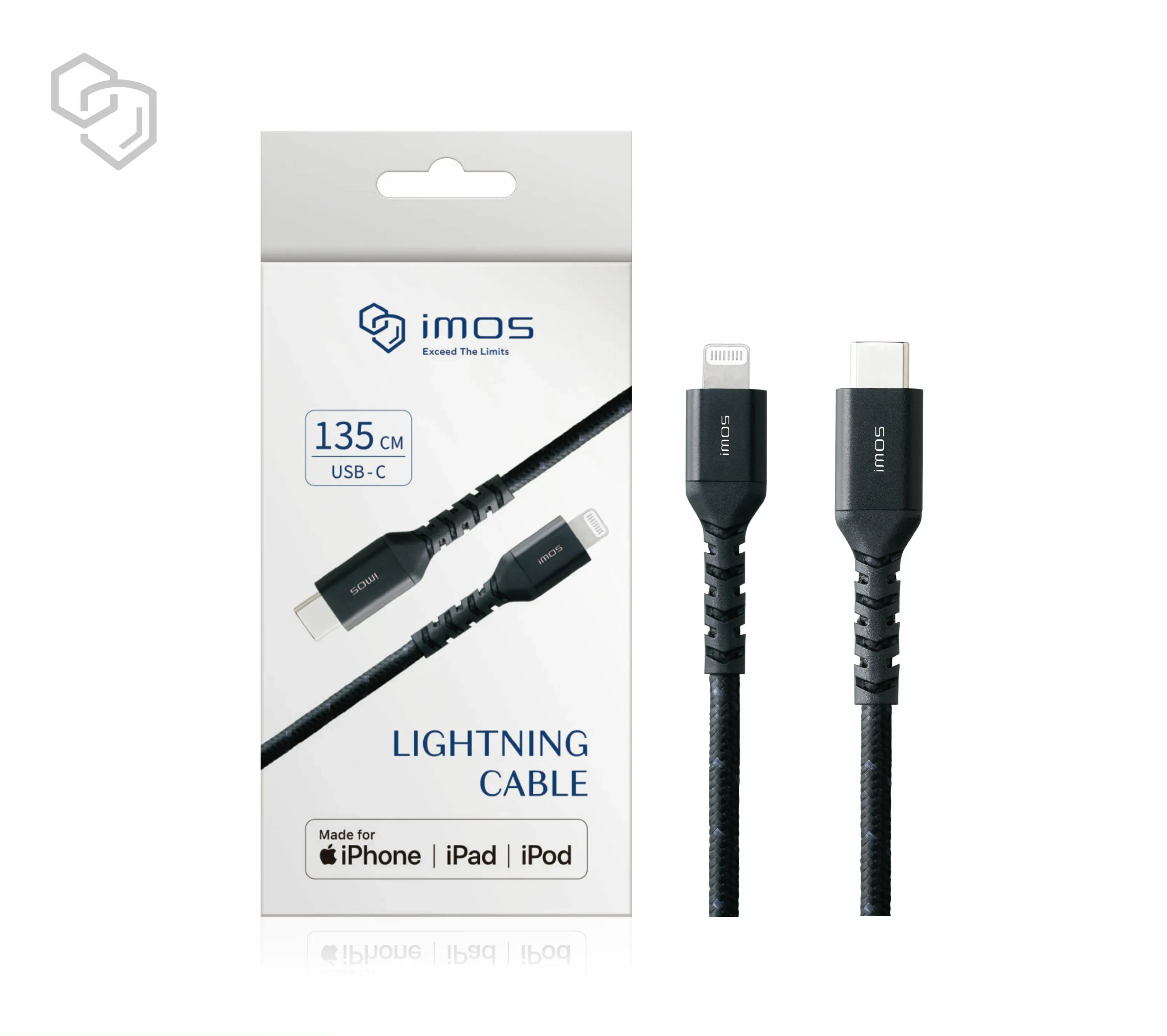 imos USB-C to Lightning 60W USB 2.0 高強度充電線 1.35M