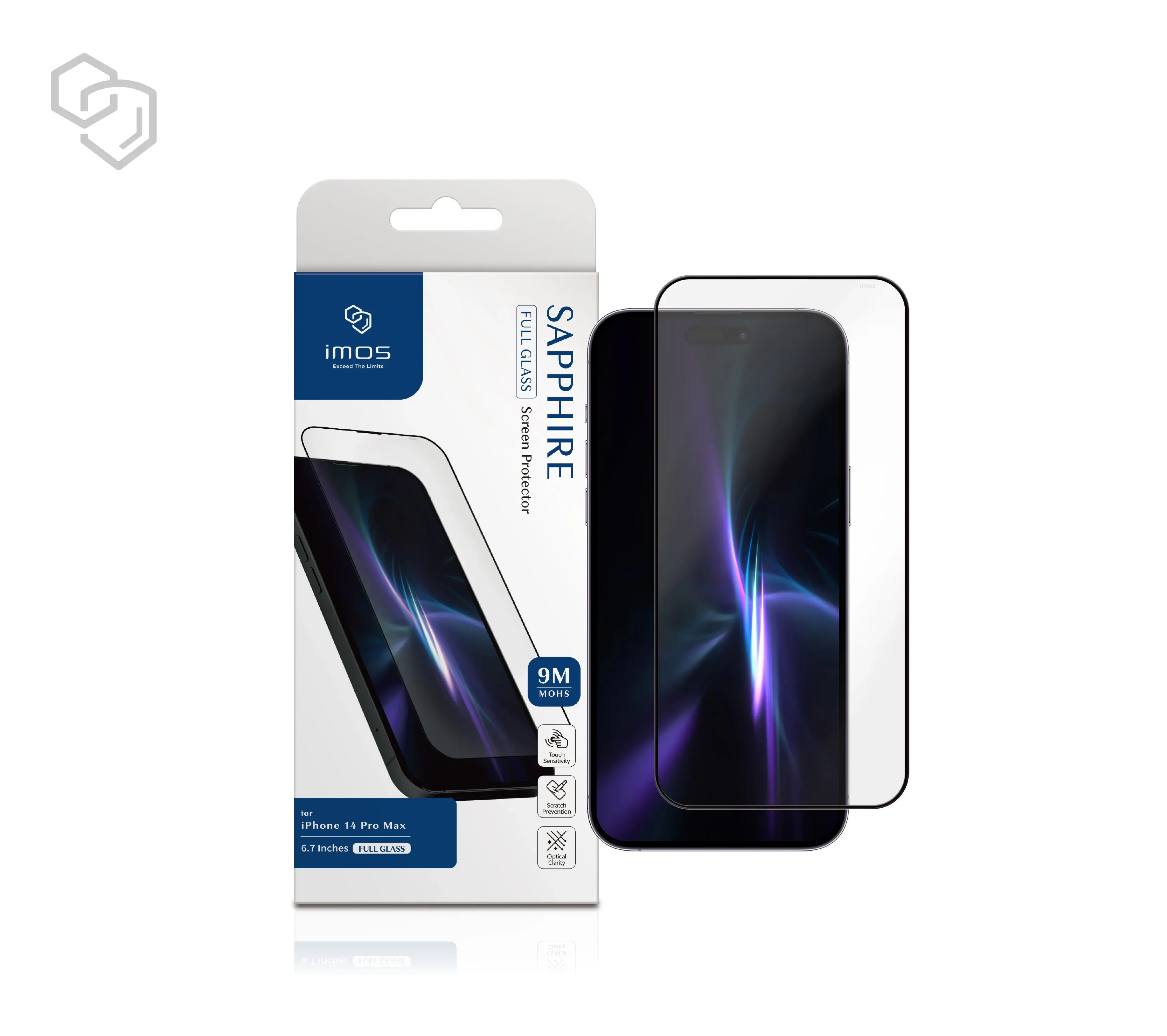 iPhone 14 Pro Max  6.7吋  9M 滿版黑邊玻璃螢幕保護貼 Sapphire Gaming Glass 人造藍寶石