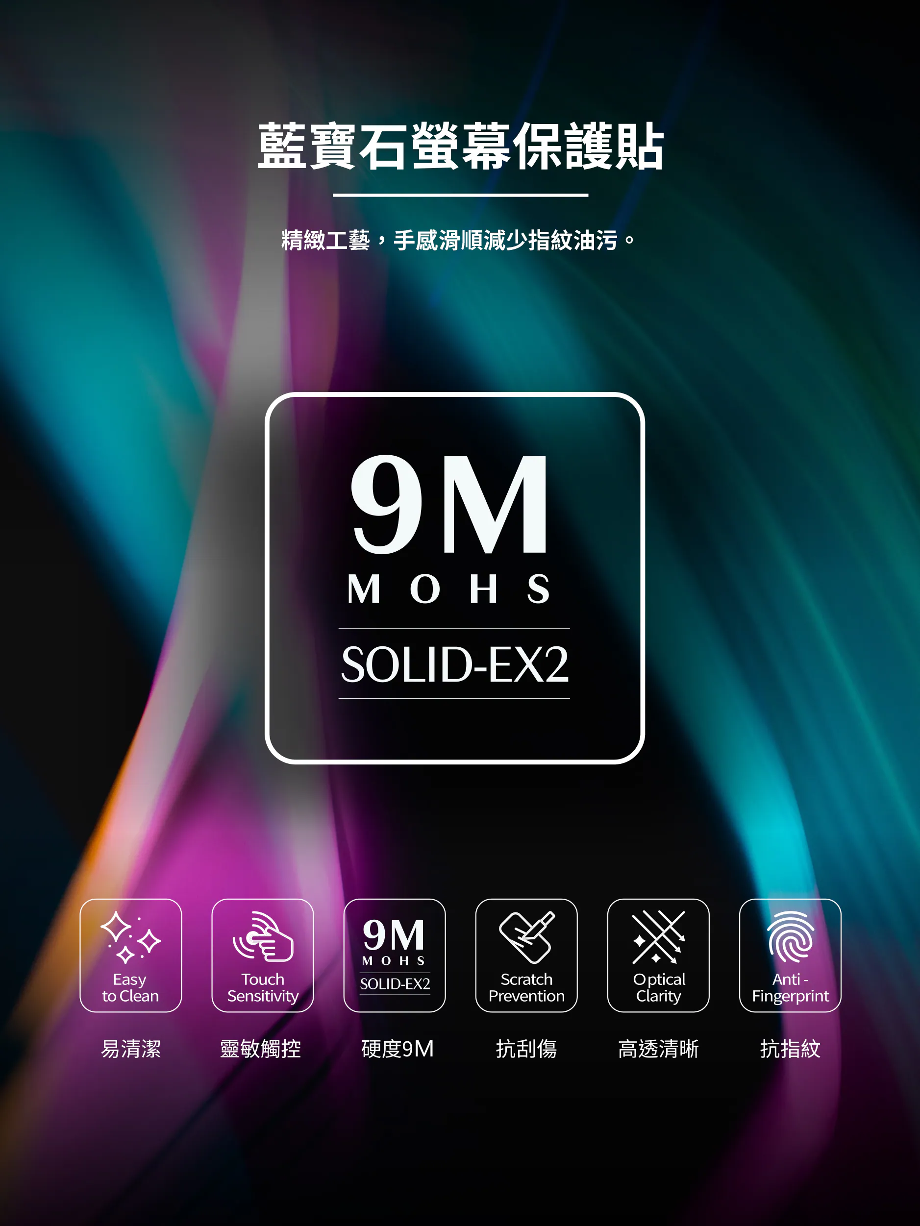 9M 滿版黑邊RPF60低藍光螢幕保護貼 Sapphire Gaming Glass 人造藍寶石 說明圖 8