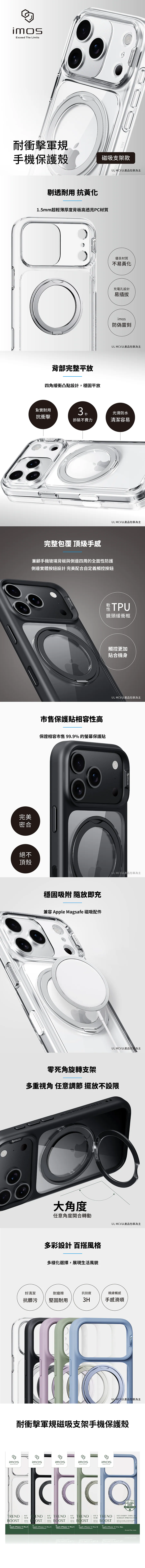 Pro Max 磁吸支架軍規防震保護殼 說明圖 1